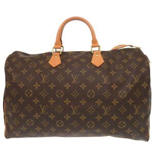 LOUIS VUITTON Brown Monogram Speedy 40 Boston Bag